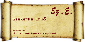 Szekerka Ernő névjegykártya