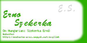 erno szekerka business card